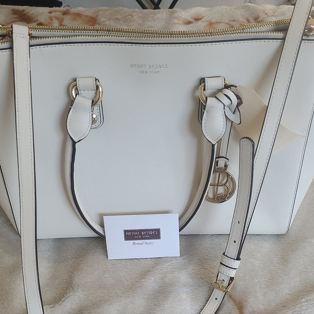 HENRI BENDEL White Leather Tote Bag